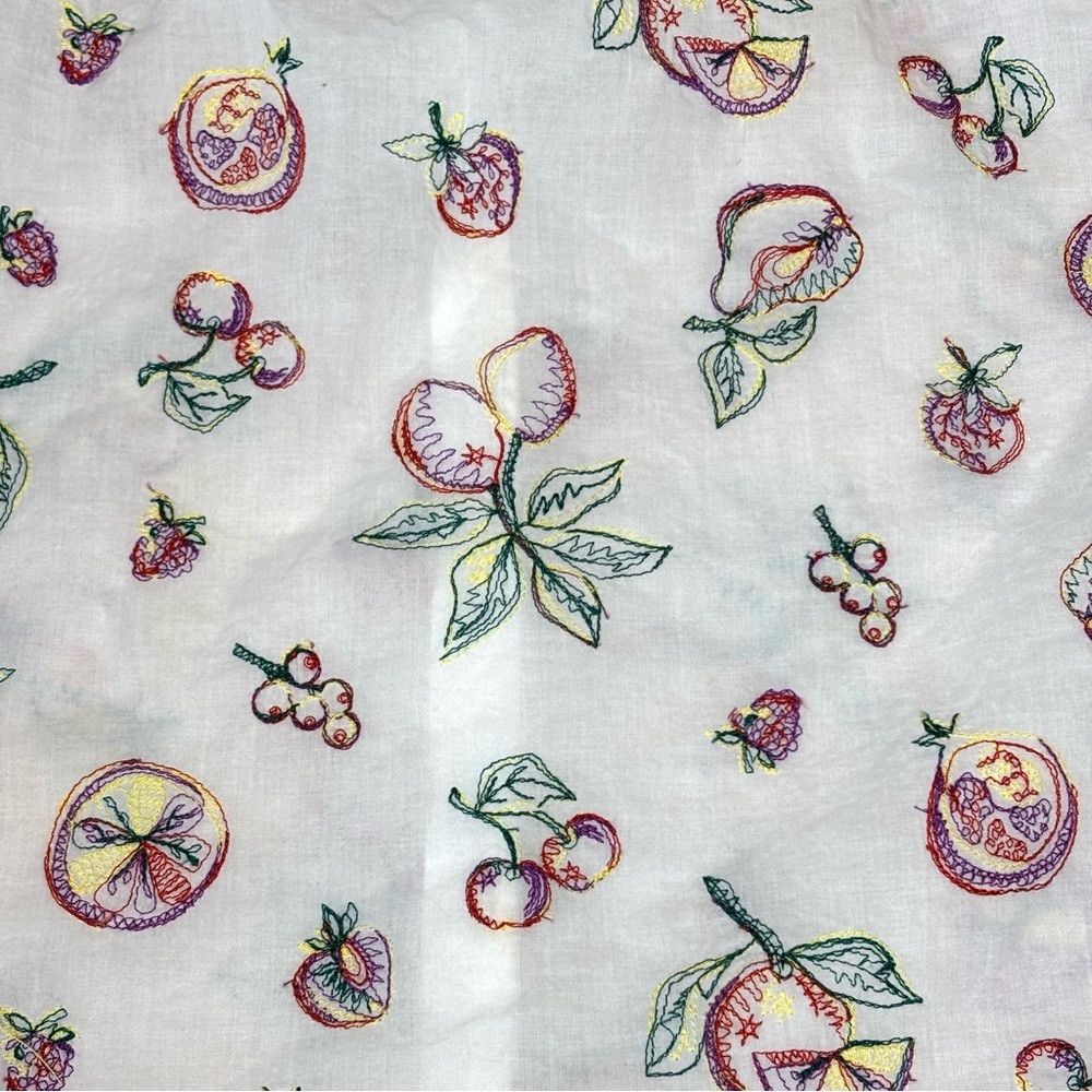 Anthropologie Pilcro Bella Fruit Embroidered Blouse Size XL White Boho - Picture 8 of 11